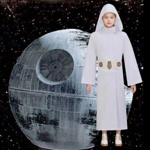 Princess Lei Inspired White Hooded Robe, Kids XL